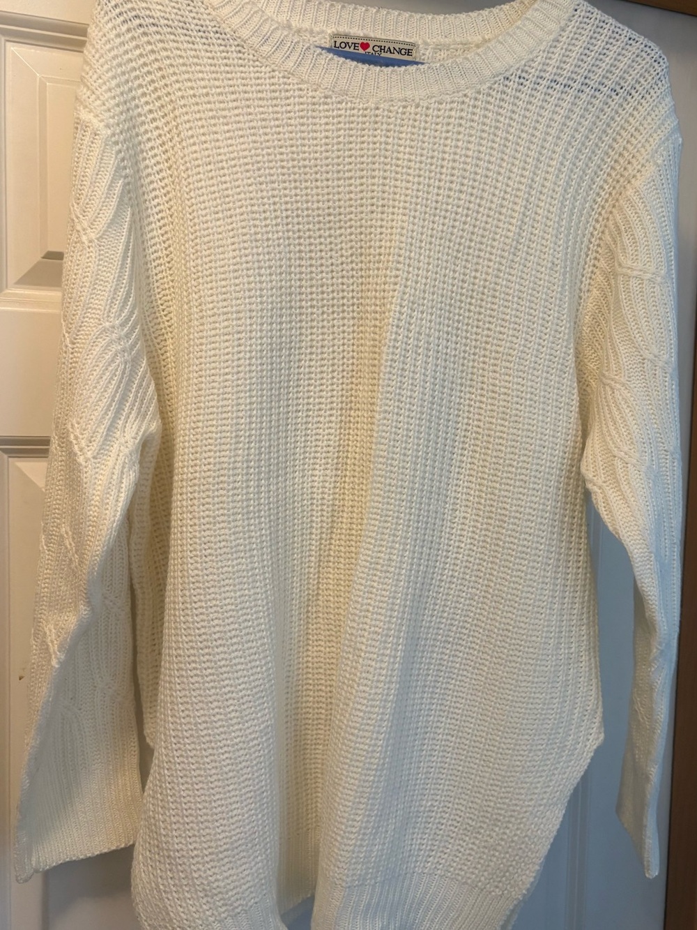 Love Change Cream Sweater W/ Slitted Sides Size 2X